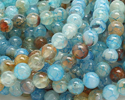Blue Haze Fire Agate Round 8mm