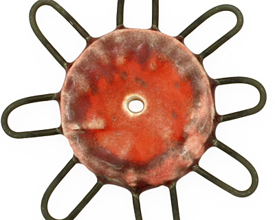 Jangles Ceramic Pink, Red Pinwheel 43-49mm