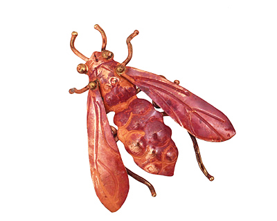 Patricia Healey Copper Fly Pendant 43x51mm