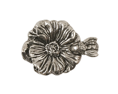 Green Girl Pewter Bee & Flower Clasp 23x30mm