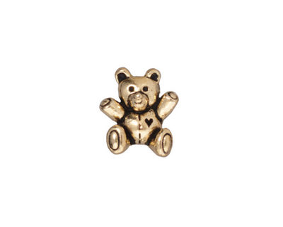 TierraCast Antique Gold (plated) Teddy Bear Bead 14x13mm