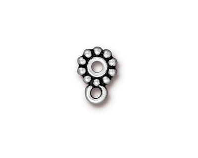 TierraCast Antique Silver (plated) Large Hole Beaded Heishi w/ Loop 9x13mm