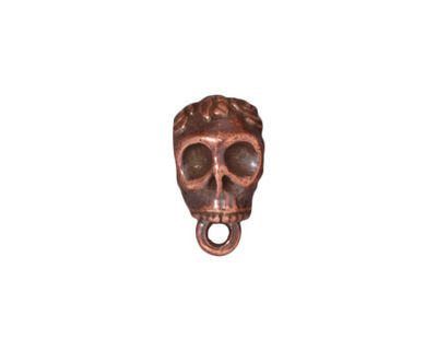 TierraCast Antique Copper (plated) .25 ID Skull Bail 8x12mm