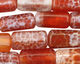 Fire Agate 6-Sided Tube 20x9-10mm