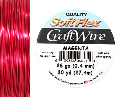 Soft Flex Magenta Craft Wire 26 gauge, 30 yards