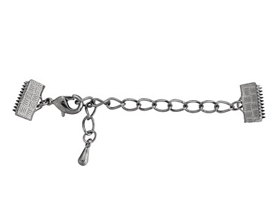 Artistic Wire Hematite Mesh Clasp (w/ Extension Chain & Lobster Clasp) 10mm
