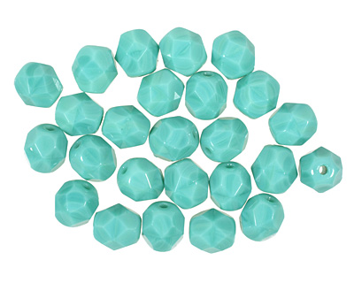 Czech Fire Polished Glass Opaque Turquoise Round 6mm