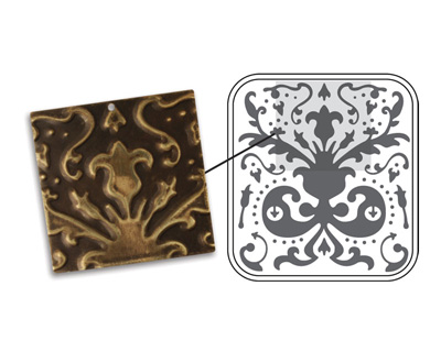Vintaj DecoEmboss Die Lily Damask 2 3/8