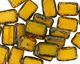 Czech Glass Milky Yellow Picasso Rectangle 12x8mm