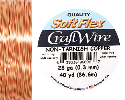 Soft Flex Non-Tarnish Copper Craft Wire 28 gauge, 40 yards