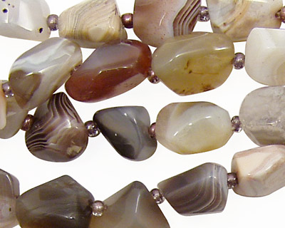 Botswana Agate Faceted Nugget 10-16x9-13mm