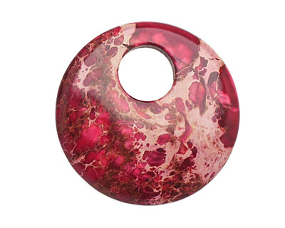 Ruby Impression Jasper Coin Pendant 30mm