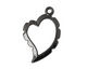 Artistic Wire Hematite Curved Heart Wrapper 20x31mm