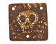 Earthenwood Studio Ceramic Crackle Skully Square Connector 40mm