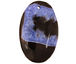 Black & Blue Agate Flat Oval Pendant 35x55mm