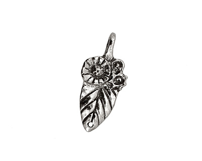 Green Girl Pewter Floral Leaf Link 25x11mm