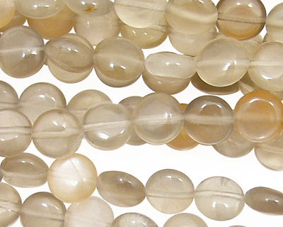 Silver Moonstone Puff Coin 8mm