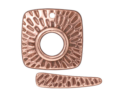 TierraCast Antique Copper (plated) Radiant Square Toggle Clasp 22mm, 24mm bar
