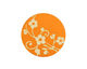Lillypilly Orange Floral Vine Anodized Aluminum Disc 25mm, 24 gauge