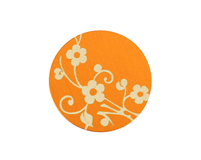 Lillypilly Orange Floral Vine Anodized Aluminum Disc 25mm, 24 gauge