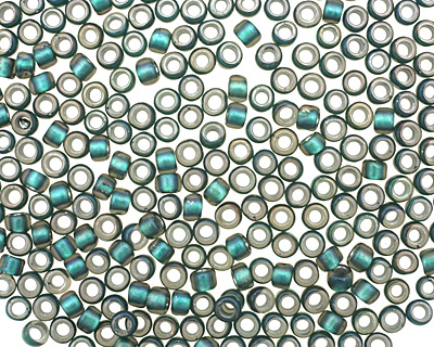 TOHO Crystal (with Metallic Teal Lining) Round 8/0 Seed Bead
