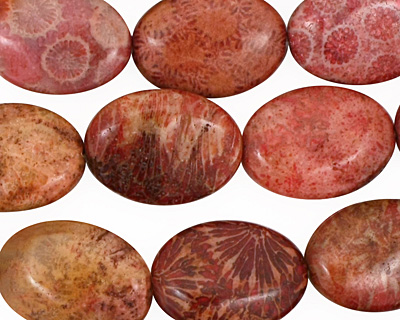 Fossil Coral (rose) Flat Oval 18x13mm