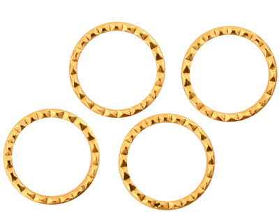 Stampt Antique Gold (plated) Small Round Textured Ring 16mm