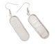Silver (plated) Oval Bezel Earrings 7x38mm