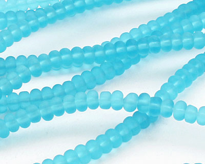 Turquoise Bay Recycled Glass Rondelle 3x4mm