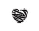 Grace Lampwork Zebra Stripes Heart 19-20mm