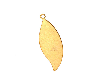 Brass Leaf Blank Pendant 10x27mm