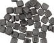 Czech Glass Matte Hematite 2-Hole Tile 6mm
