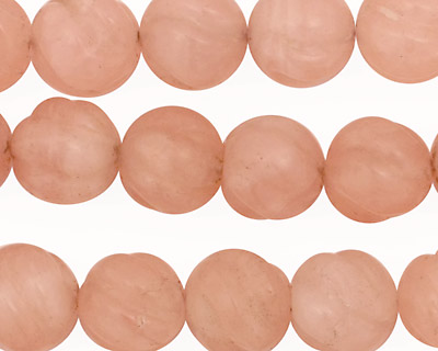 Rose Quartz Twisted Corrugated Round 12mm
