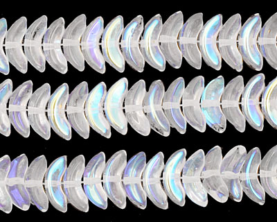 Czech Glass Crystal AB Small Angel Wings 4x10mm