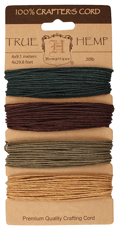 Shades of Camouflage Hemp Twine 20 lb, 29.8 ft x 4 colors