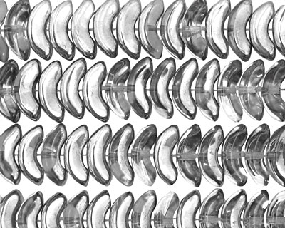 Czech Glass Silver 1/2 Small Angel Wings 4x10mm