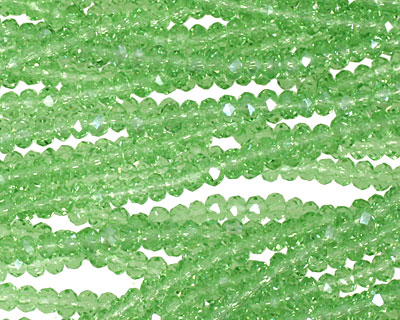 Peridot Crystal Faceted Rondelle 3mm