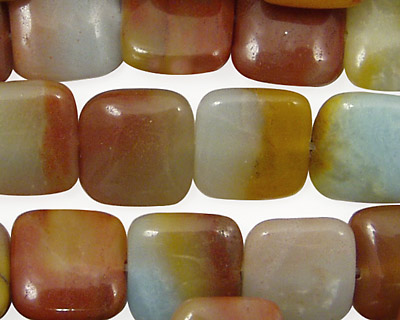 Rainbow Amazonite Puff Square 12mm