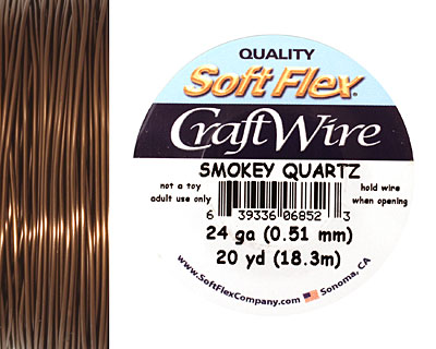 Soft Flex Smokey Quartz Craft Wire 24 gauge, 20 yards