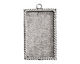 Nunn Design Antique Silver (plated) Large Ornate Rectangle Bezel Pendant 25x43mm
