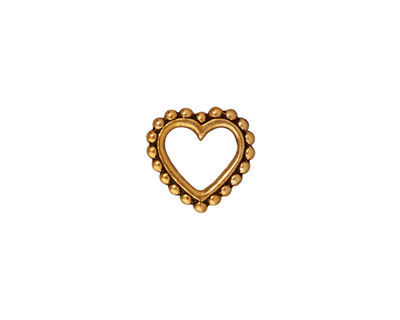 TierraCast Antique Gold (plated) Large Beaded Heart 12mm