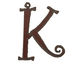 The Lipstick Ranch Rusted Iron Letter K Pendant 39x50mm