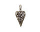 Green Girl Pewter Flower Heart Pendant 12x26mm