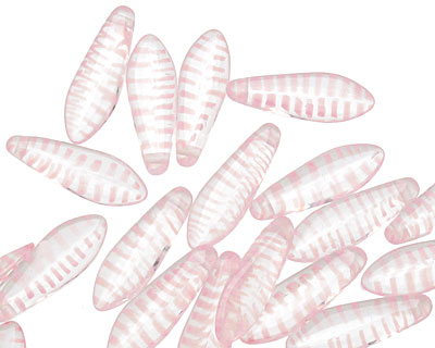 Czech Glass Carnation Pink (lined) Dagger 5x15mm
