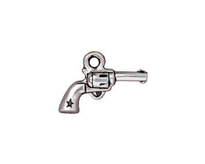 TierraCast Antique Silver (plated) Six Shooter Charm 19x13mm