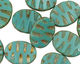 Czech Glass Turquoise Groovy Oval 18x14mm
