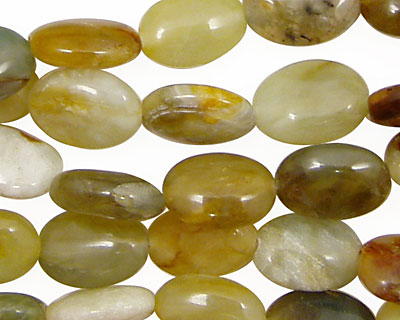 Antique Soocho Jade Flat Oval 14x11mm