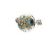 Unicorne Beads Easter Egg w/ Silver Rondelle 16x20mm