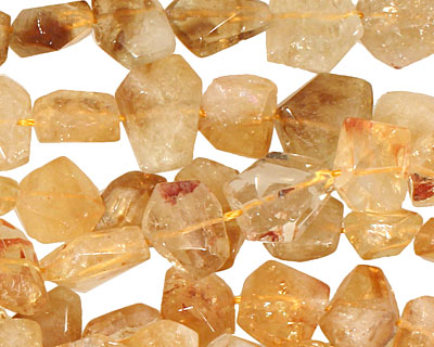 Citrine Flat Faceted Nugget 8-14x9-15mm