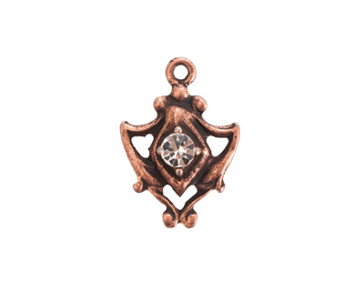 Nunn Design Antique Copper (plated) Medallion Crystal Charm 15x20mm